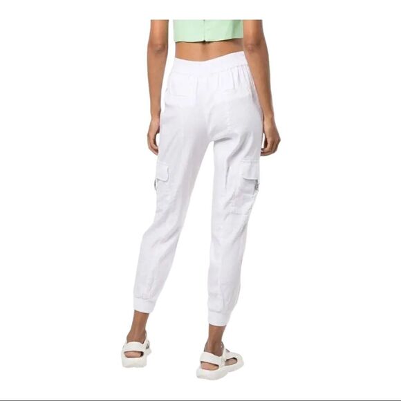 Alice + Olivia Neta Cargo Trouser in White - Picture 3 of 11